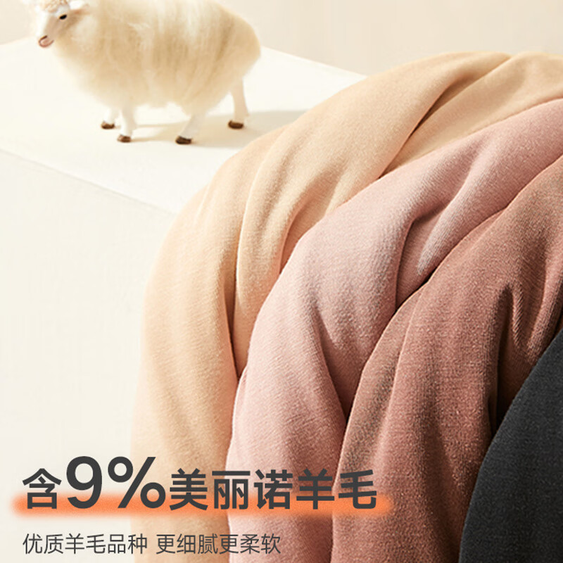 曼妮芬【舒暖】曼妮芬抗菌保暖内衣男士套装女含羊毛本命年红情侣秋衣裤 灰色【男款-无痕圆领】 (含羊毛) L 男士175 套装