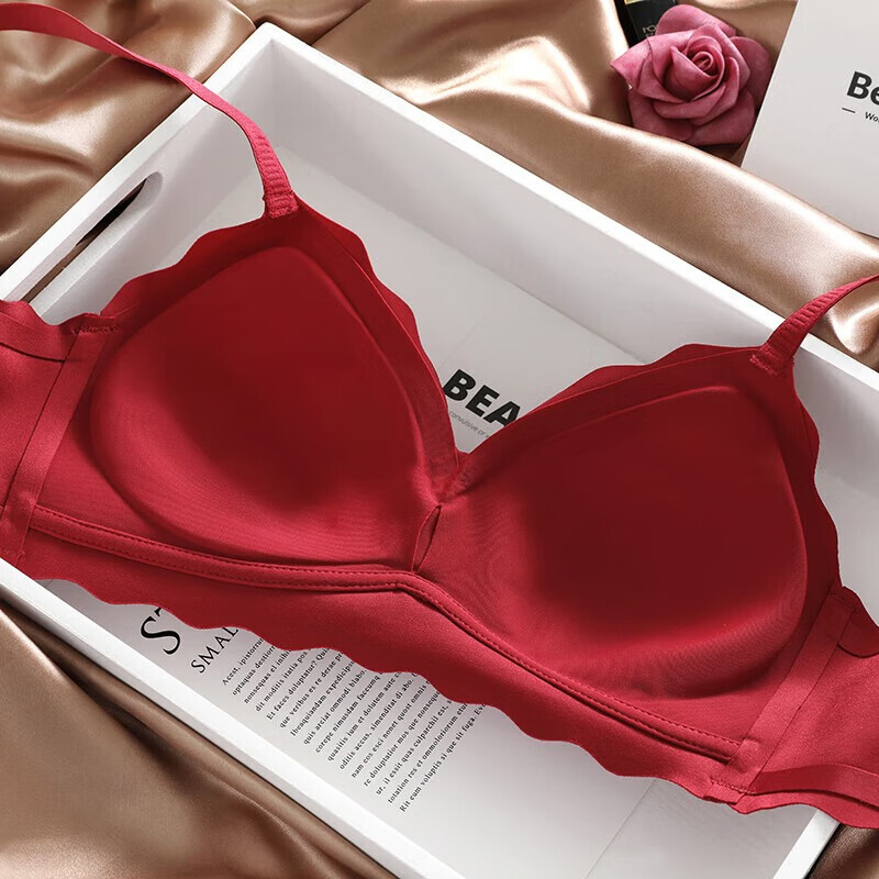 VOCKOO本命年龙年女红色内衣内裤套装新娘结婚小胸聚拢性感转运文胸罩 801套装 L(36/80AB)