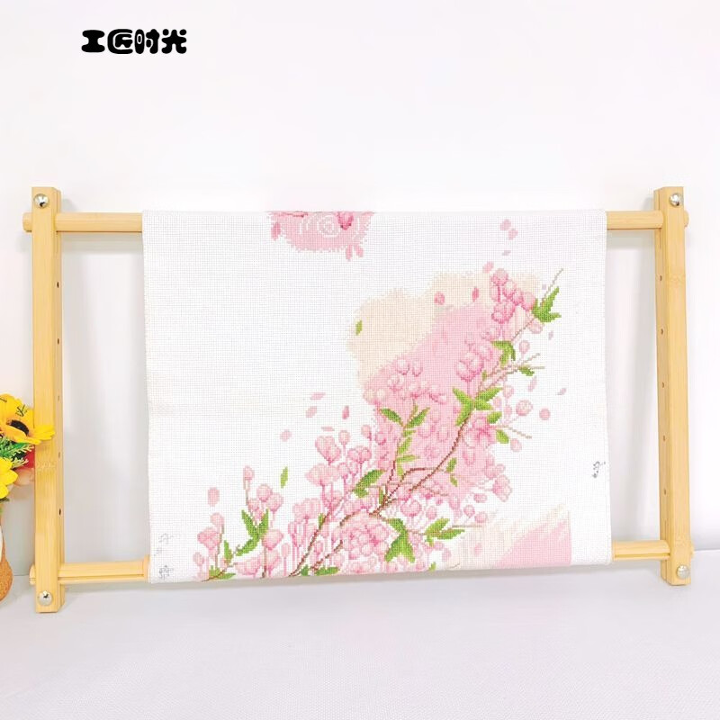 工匠时光十字绣架子可调台式刺绣架子小型简易绣架绣绷v棚榉木绣架