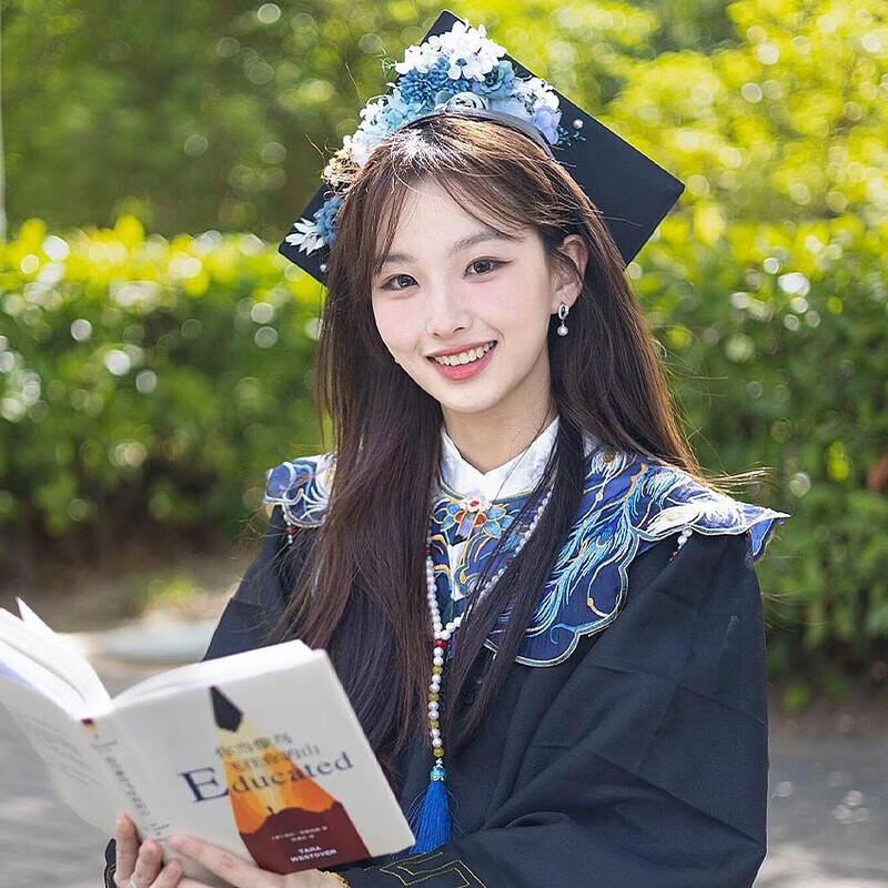 婉齐云肩学士服装饰披肩中式学生毕业汉服假领搭配学士服女生披肩配饰