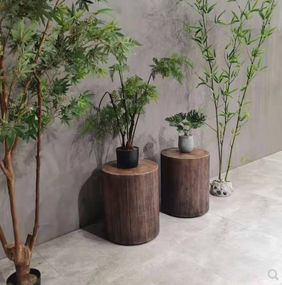 北欧实木墩坐凳家用木头树桩酒店摆件装饰台茶几创意木桩方形圆凳
