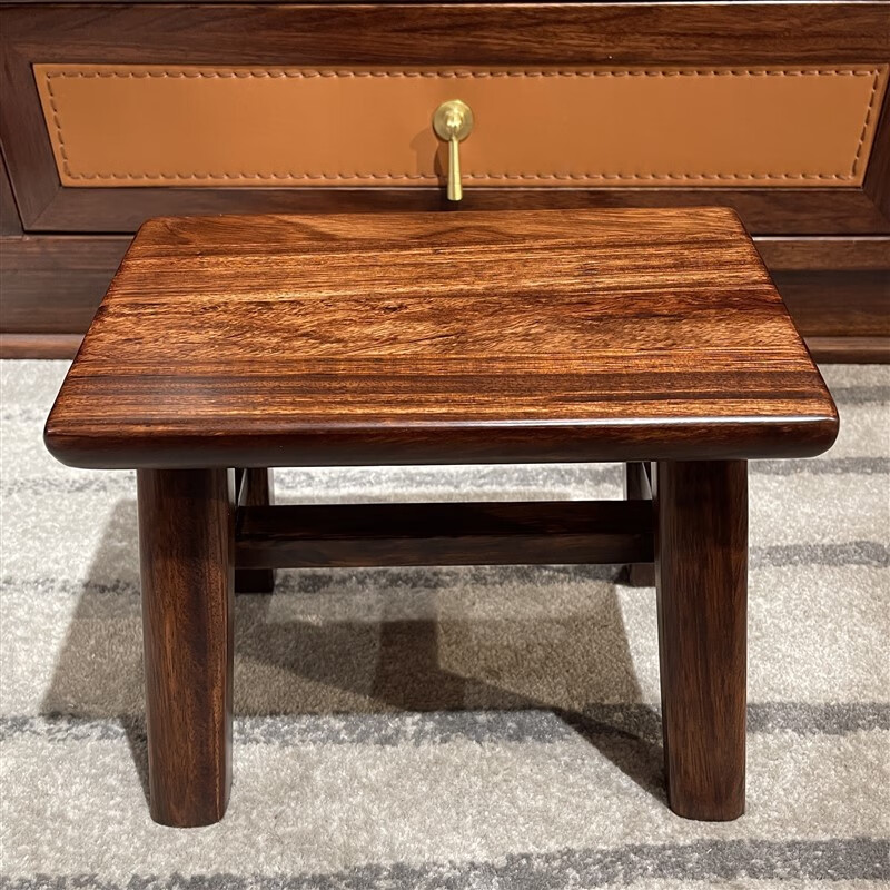 澳颜莱乌金木小凳子 乌金木小凳子长方形实木换鞋凳客厅脚凳家用桌椅