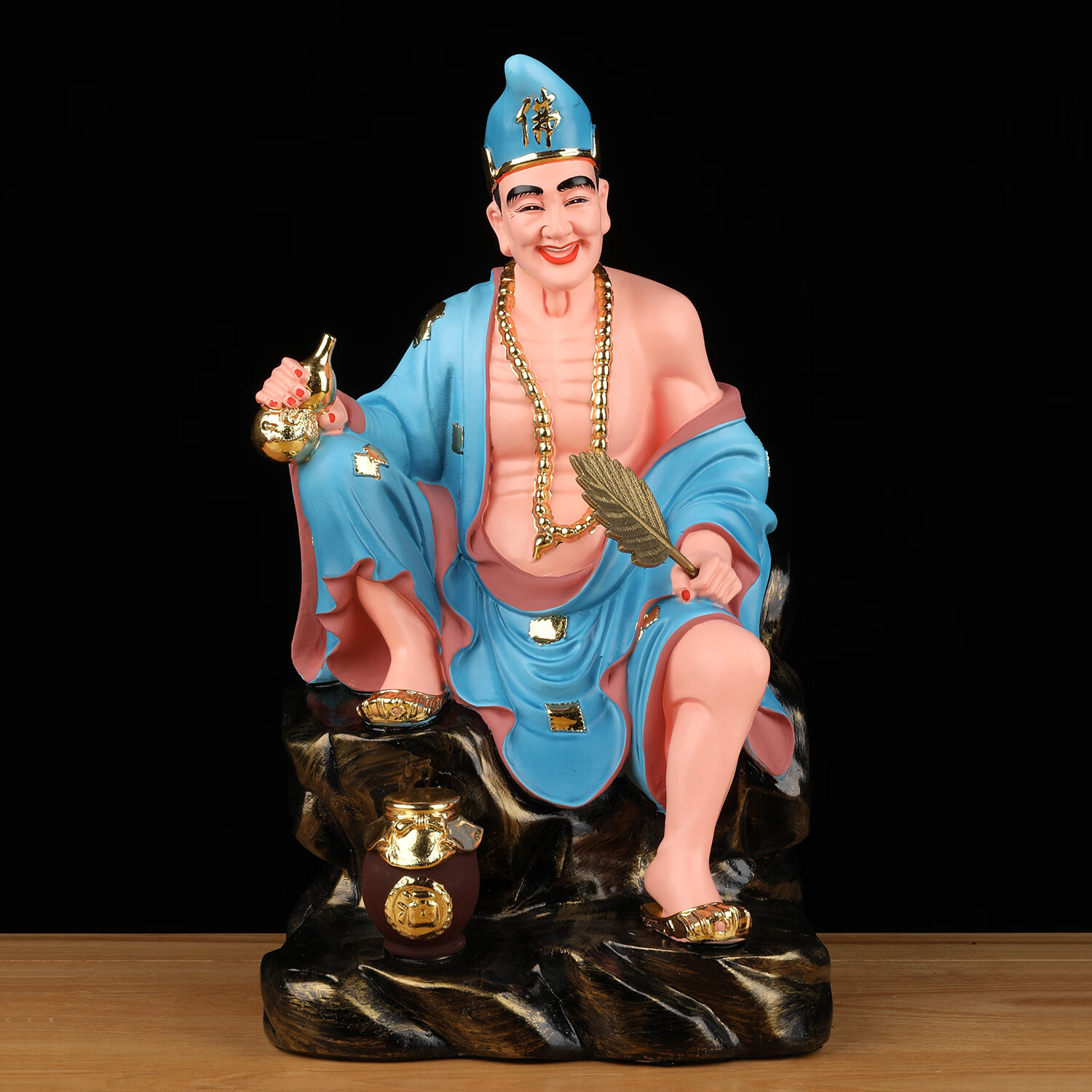 活佛济公佛像李修缘菩萨降龙罗汉道济和尚神像树脂居家用供奉摆件