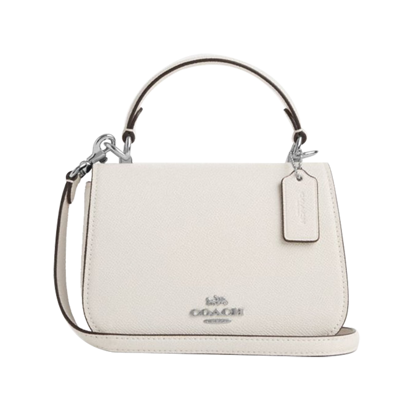 蔻馳（COACH）【品牌直供】女士LYSA小號(hào)郵差包單肩手提包白色CX575SVHA