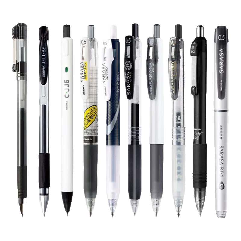 ���ڲ����������ƣ�ZEBRA���������Ա�0.5mmѧ�����Ժ�ɫ�ٸ�ˢ���ľ�����ǩ�ֱ�JJ15��װ ����ʮ֧���Ͼ�ѡһ