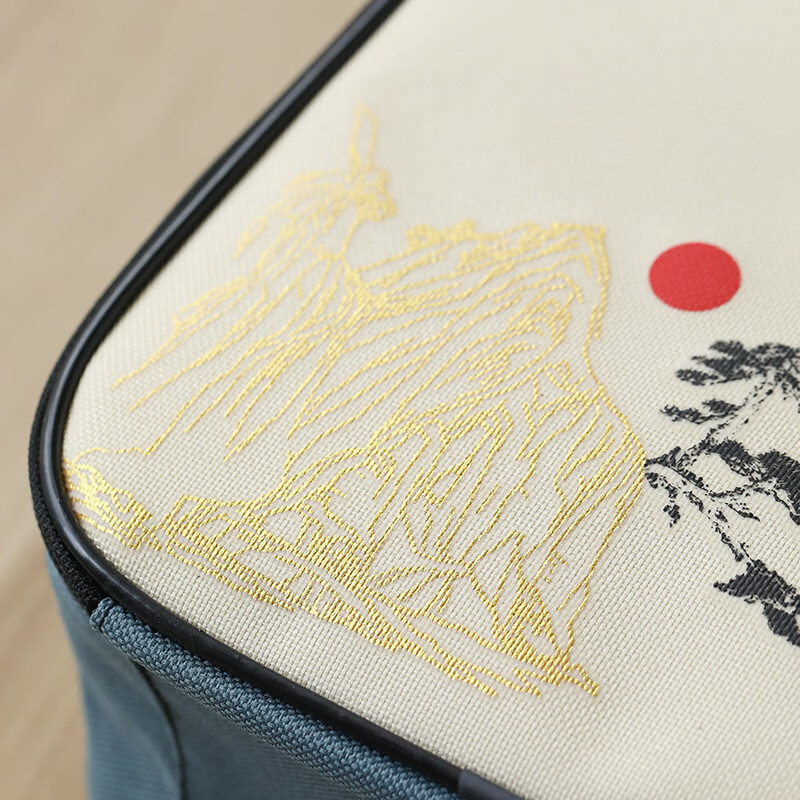 麟酷茶具手提包一壶四杯茶盘收纳包旅行便携包简约礼家用功夫茶具包