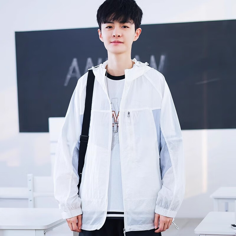 阿尼三青少年防晒衣男生夏季新款运动户外防嗮衣潮流连帽薄外套速干