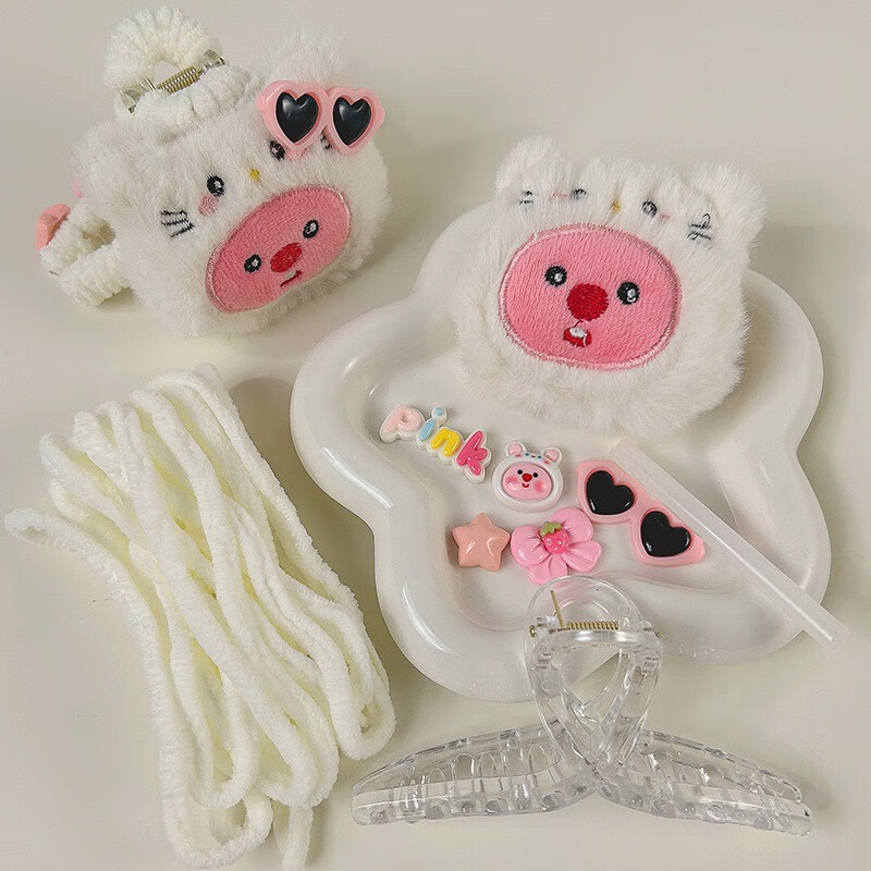 山头林村loopy发夹diykt小海狸抓夹可爱手工自制少女心可爱鲨鱼夹送