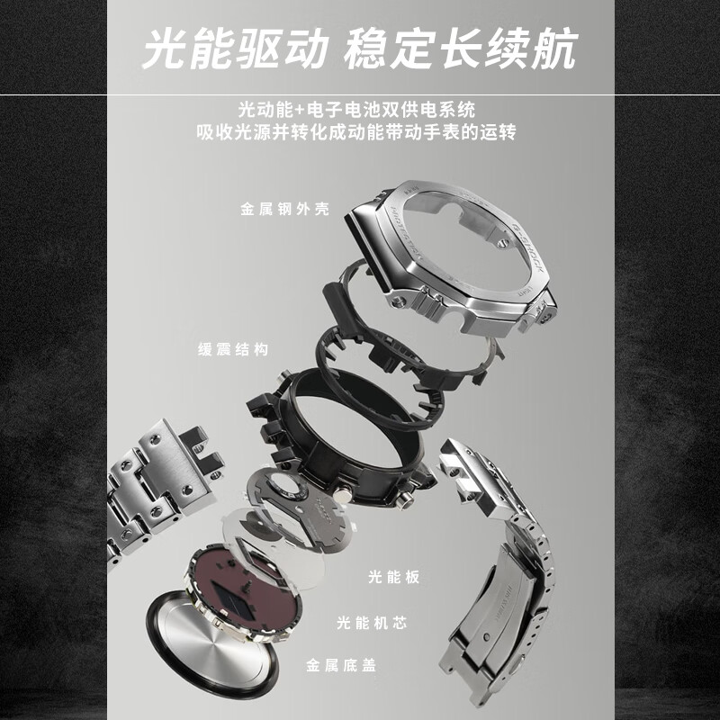 X-GEAR农家八角橡树男士初高中生电子防水学生手表开学季七夕礼物送男友 酷黑钢带【字母款】