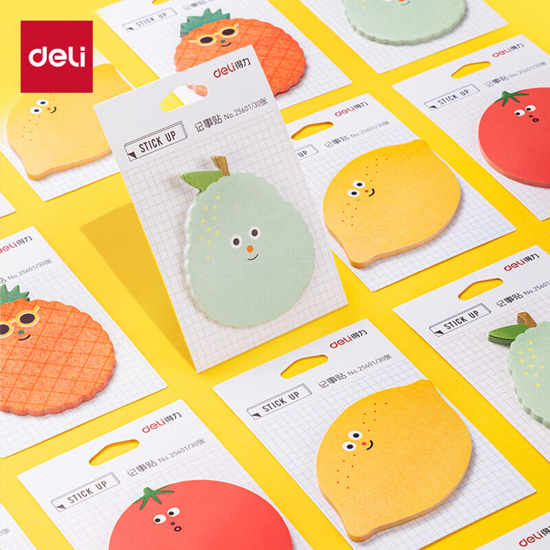 得力(deli)24本720頁水果主題記事貼 創(chuàng)意可愛留言紙/便利貼/自粘留言本開學必備 25601