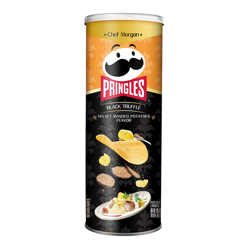品客（Pringles）【组合多罐装】薯片膨化食品礼盒办公室休闲零食多口味组合装批发 黑松露丝绒土豆泥风味 80g*3罐