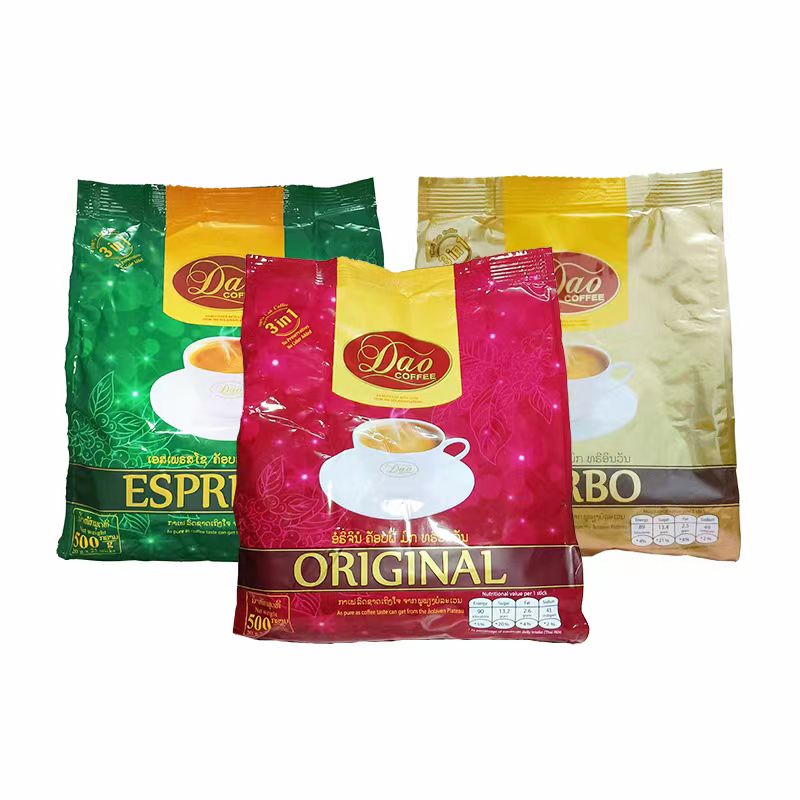 dao老挝进口dao刀牌原味咖啡蓝色冻干500克20g*25包三合一咖啡粉速溶