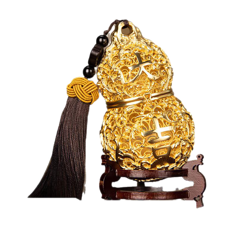 朱炳仁銅 福祿大吉銅葫蘆 花絲工藝小葫蘆辦公室桌面裝飾品禮品擺件 福祿大吉小號(hào)