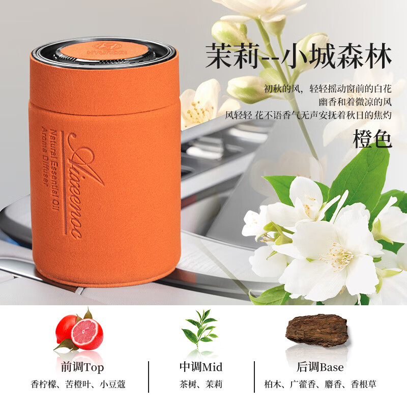 领动名图途胜ix35朗动汽车香水车内饰香膏摆件 现代【橙色-小城森林】