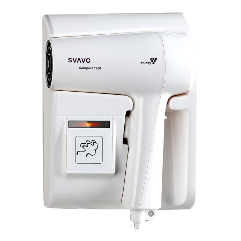 瑞沃（SVAVO）壁掛式電吹風機 酒店賓館浴室恒溫負離子冷熱風電吹風筒 家用護發(fā)大功率吹風機 白色 V-175 經(jīng)典LED燈