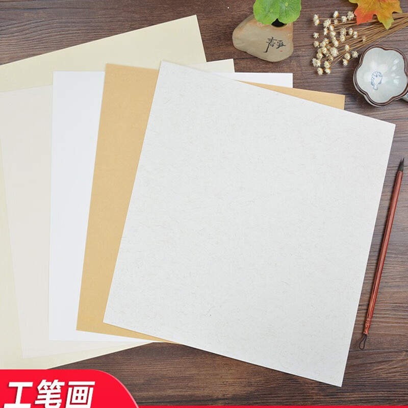 无边熟宣卡纸麻纸仿古色38工笔画斗方纸没骨画花鸟宣纸专用国画 深