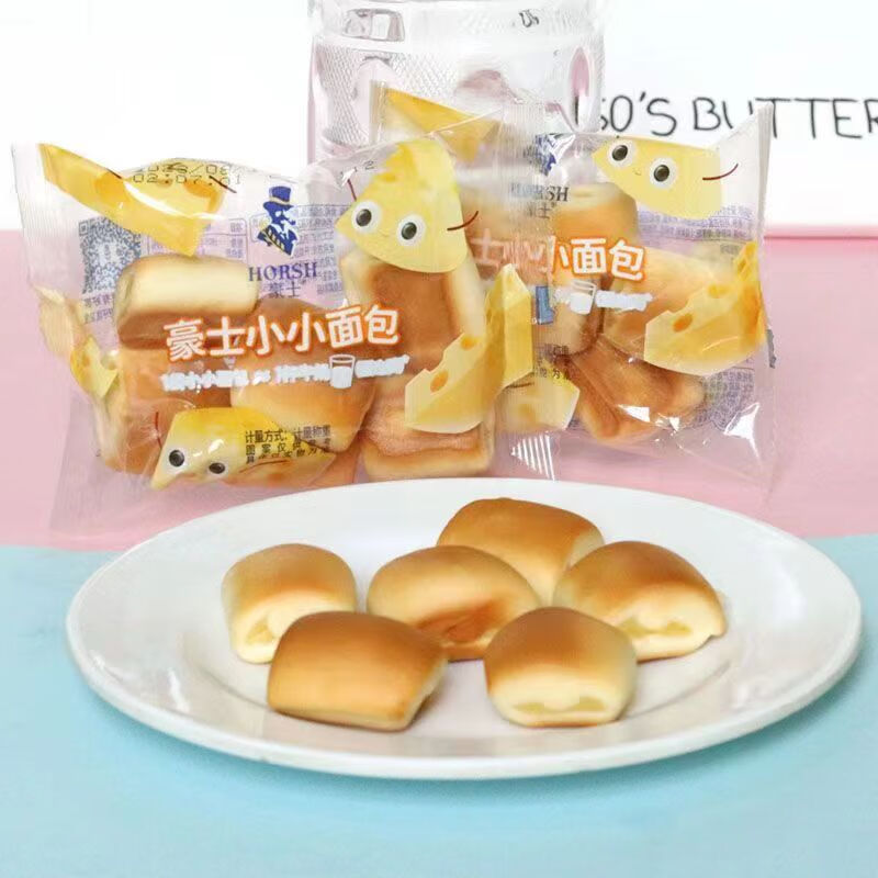 豪士牛奶小面包牛奶饮用水和面早餐夹心小面包整箱早餐零食 1斤