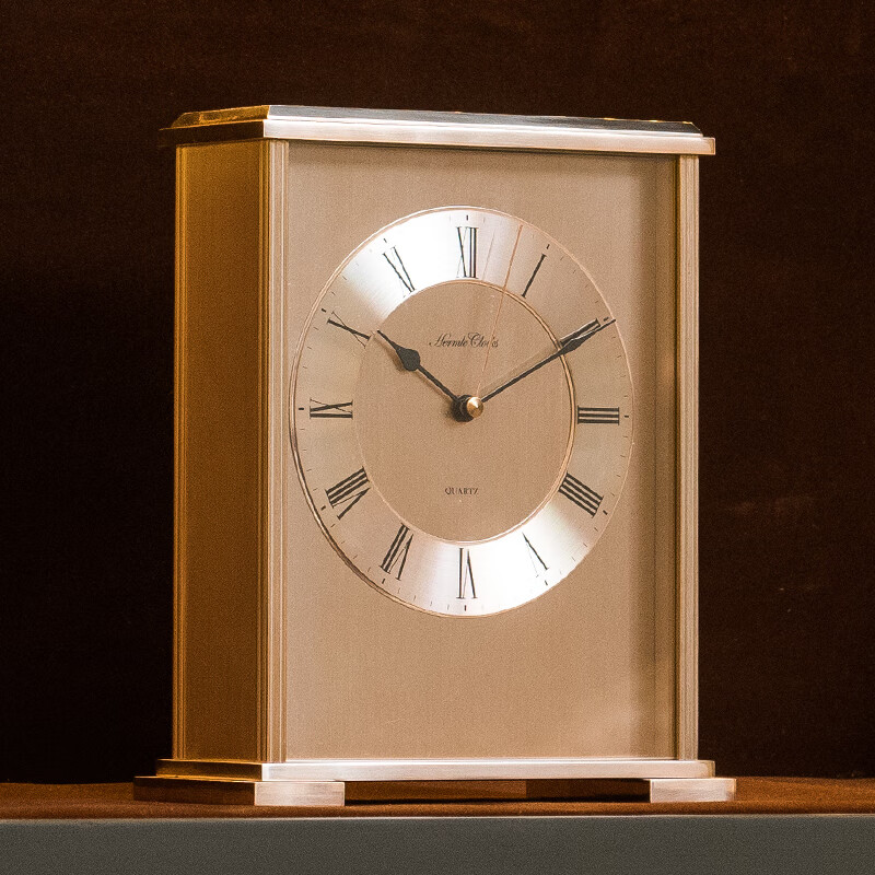 Hermle Clocks欧式轻奢金属座钟客厅桌面装饰台式时钟礼物赫姆勒钟表HD-QT203 铝制金色（QT207A）