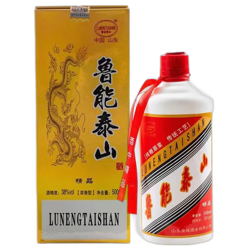 鲁能泰山 精品 38度浓香型白酒 500ml/瓶 单瓶礼盒装 38度 500ml 1瓶