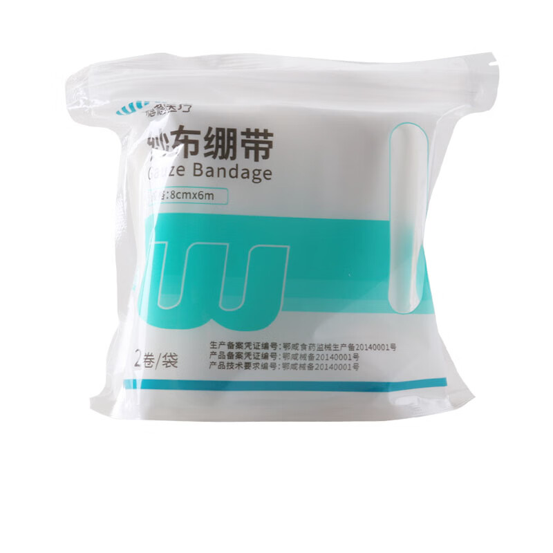 稳健 纱布绷带 8cm*6m*2卷 1盒