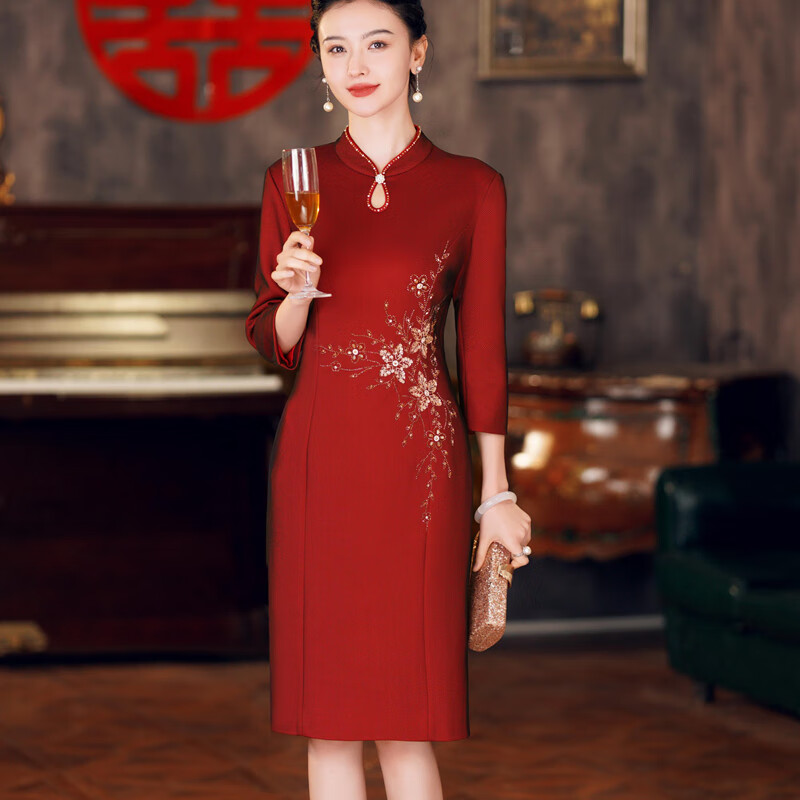 米骆途高端儿子婚礼喜妈妈礼服高贵喜服夏季婚宴装年轻喜婆婆结婚