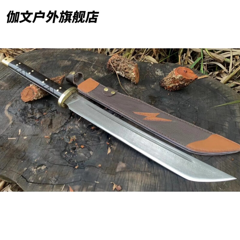 威敦戶撒中長(zhǎng)款手工馬刀寶劍仿古刀劍鍛打花紋鋼刀具防身冷未開(kāi)刃 60°以上 41cm