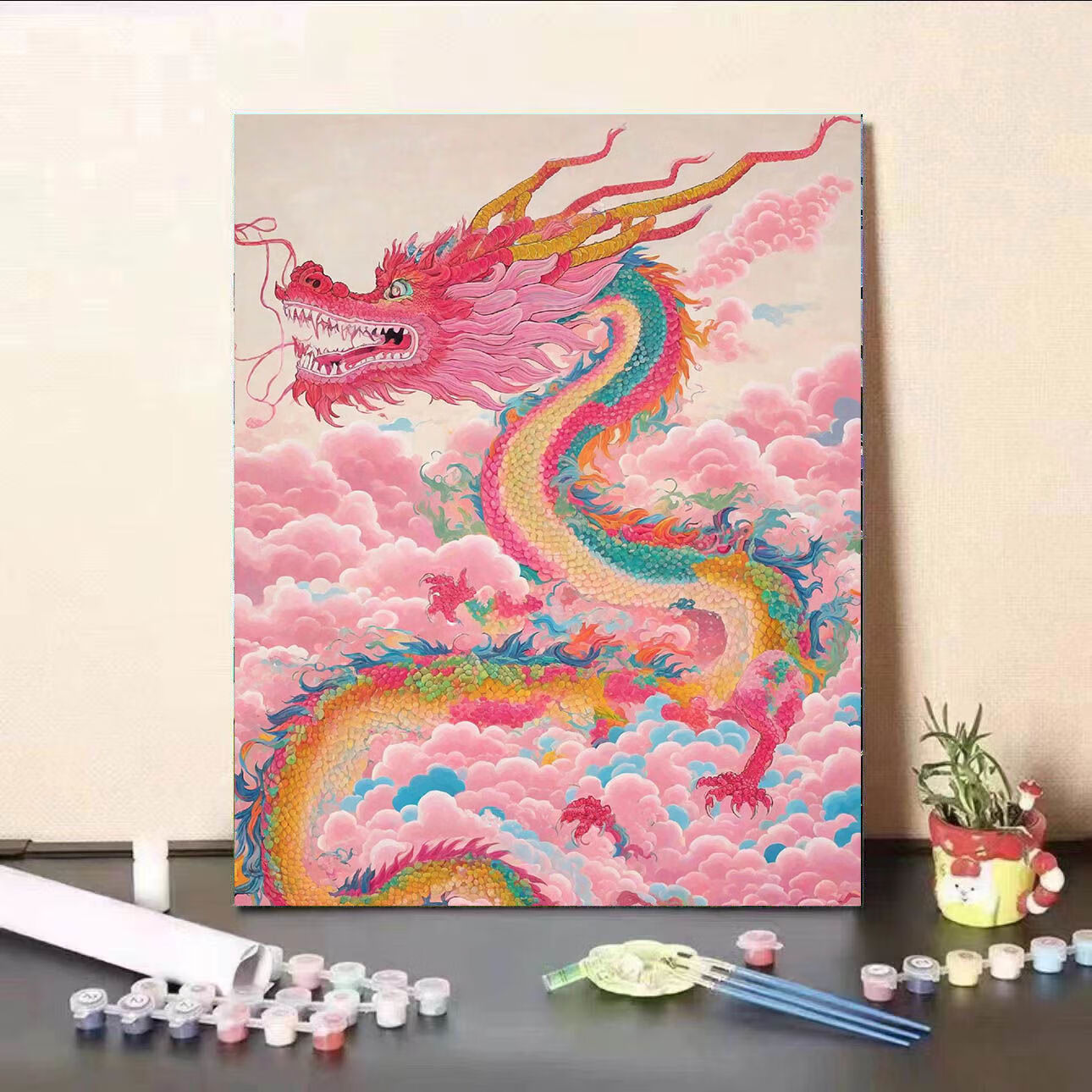 年龙年一套吉祥龙年行好运数字油画diy手工填色愈闺 xk- 1230 吉祥龙