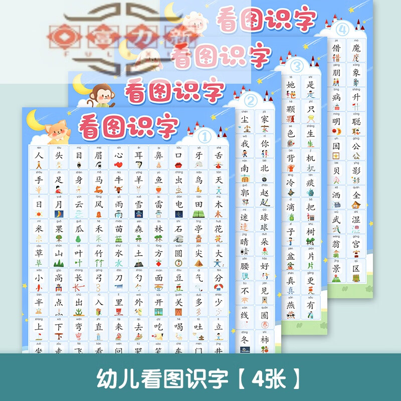 富力新识字大全3000字 幼儿认字 幼儿园小孩启蒙早教认字汉字表早教
