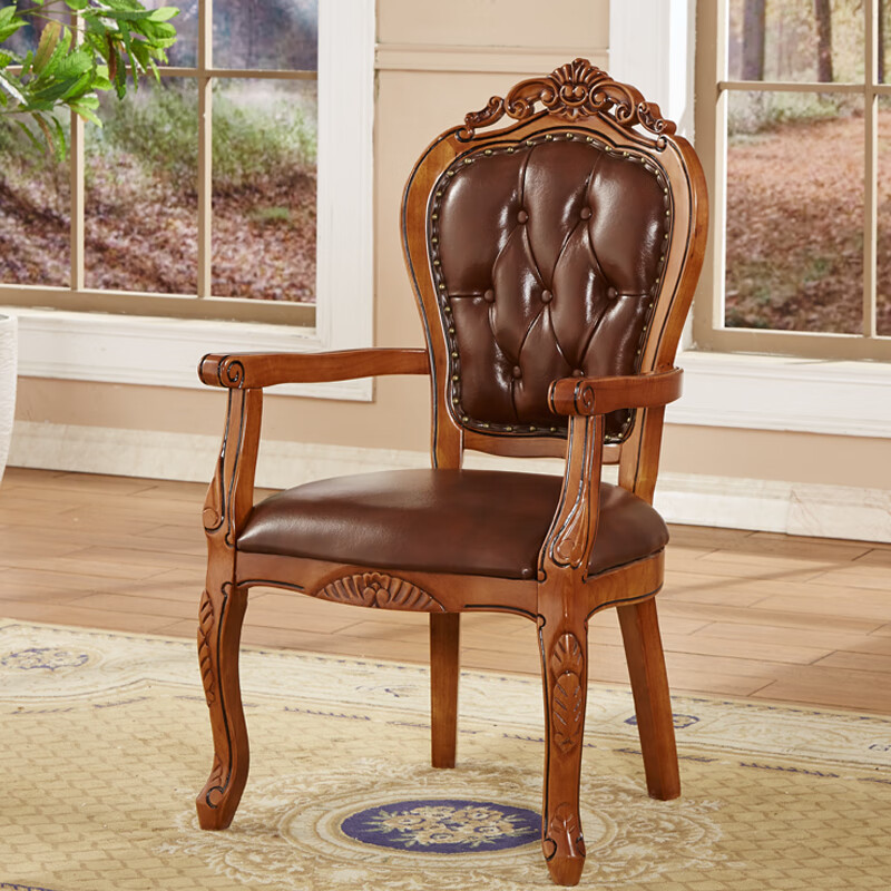 游复吟贝壳椅 网红餐椅 餐桌凳子靠背欧式实木餐酒店茶几咖啡桌书房