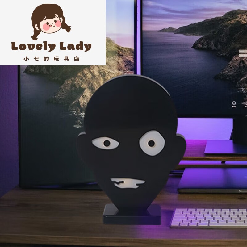 全光辰(quanguangchen)名侦探柯南小黑夜灯犯 人黑衣人创意床头氛围