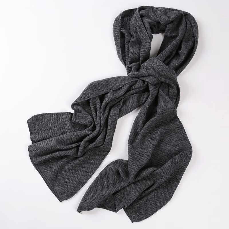 新款围巾女冬季长款羊绒围巾薄款针织毛线披肩情侣保暖百搭 深灰色 长