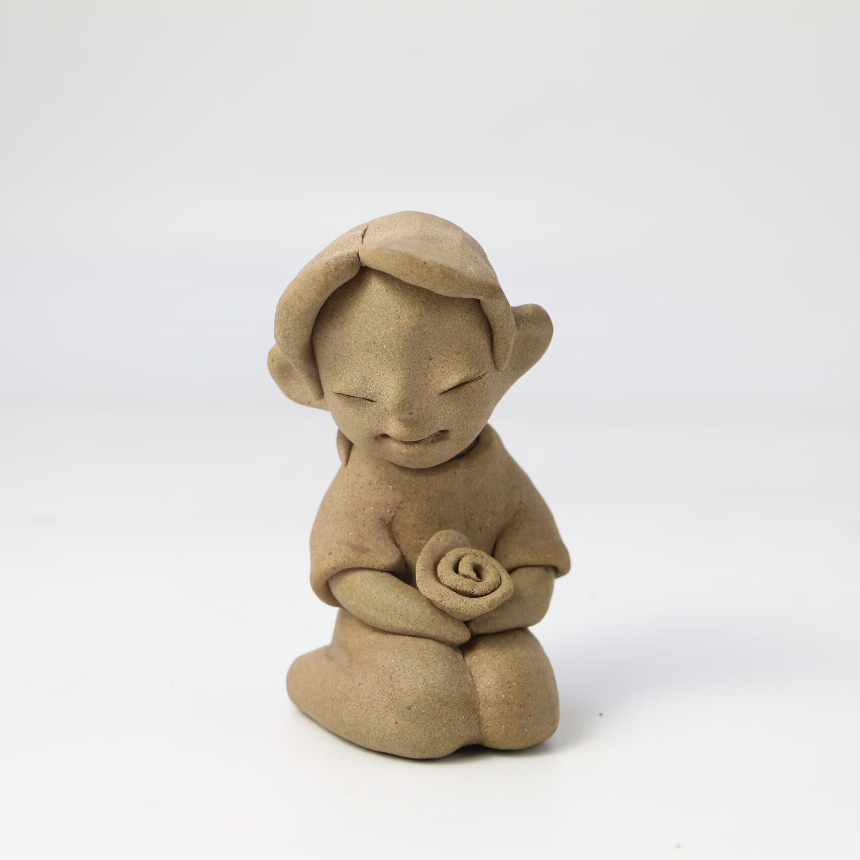 乐美雅小陶娃娃茶宠摆件幼儿园摆件手工陶艺创意泥人陶土娃娃人物陶瓷