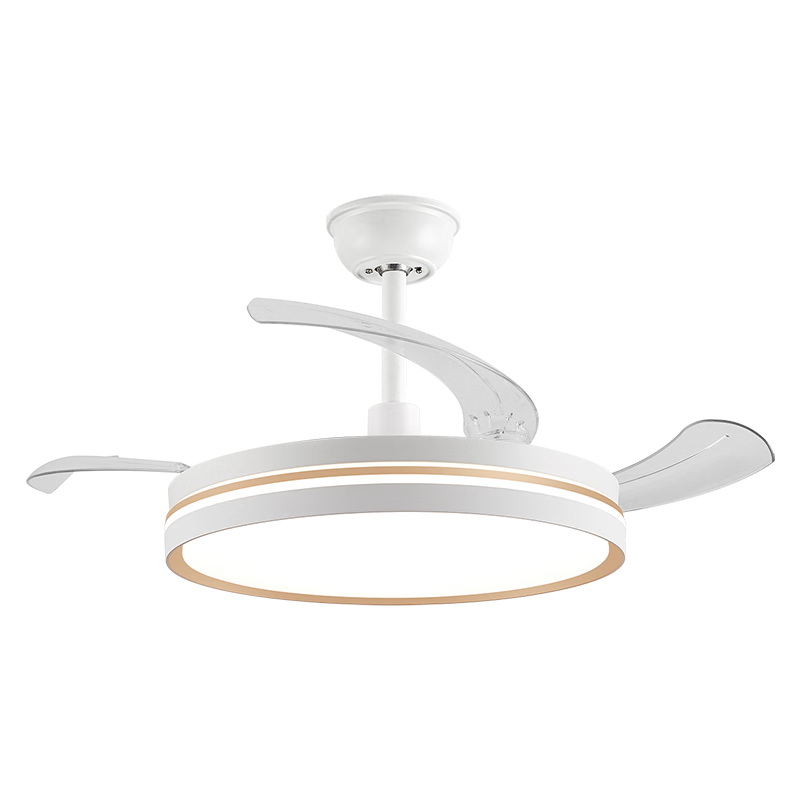雷士（NVC） 風(fēng)扇燈餐廳吊扇燈隱形扇葉電風(fēng)扇燈現(xiàn)代簡(jiǎn)約臥室客廳餐廳吊燈 薦！白金36瓦三色丨Ra97高顯色