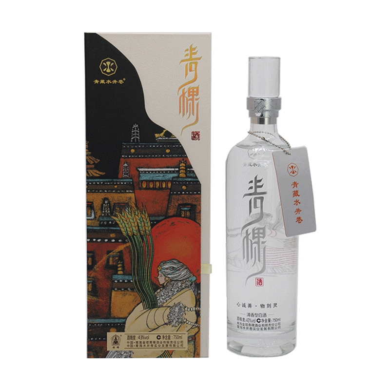 青藏水井巷青海特產(chǎn)青藏水井巷青稞酒清香純糧白酒52度43度青稞酒 43度 750mL 1瓶 青藏水井巷青稞酒
