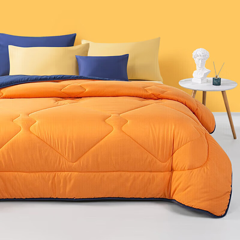 馨而乐(Bravo)富安娜出品吸湿发热纤维被子双人秋冬厚被芯 约6.5斤230*229cm橙