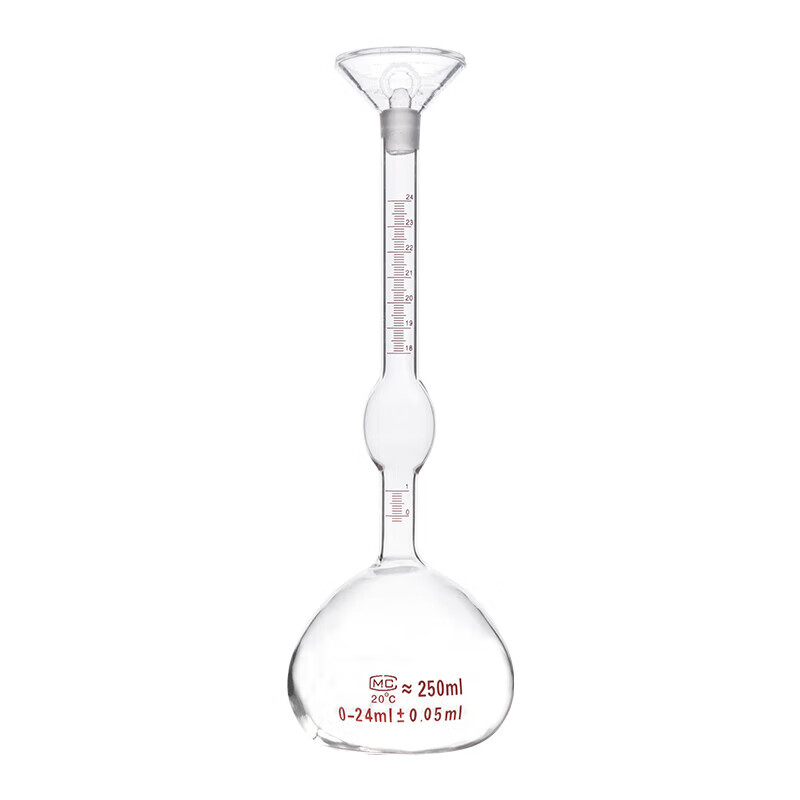 李氏比重瓶水泥密度比重瓶250ml 刻度精准 固体比重瓶高硼硅玻璃 李氏
