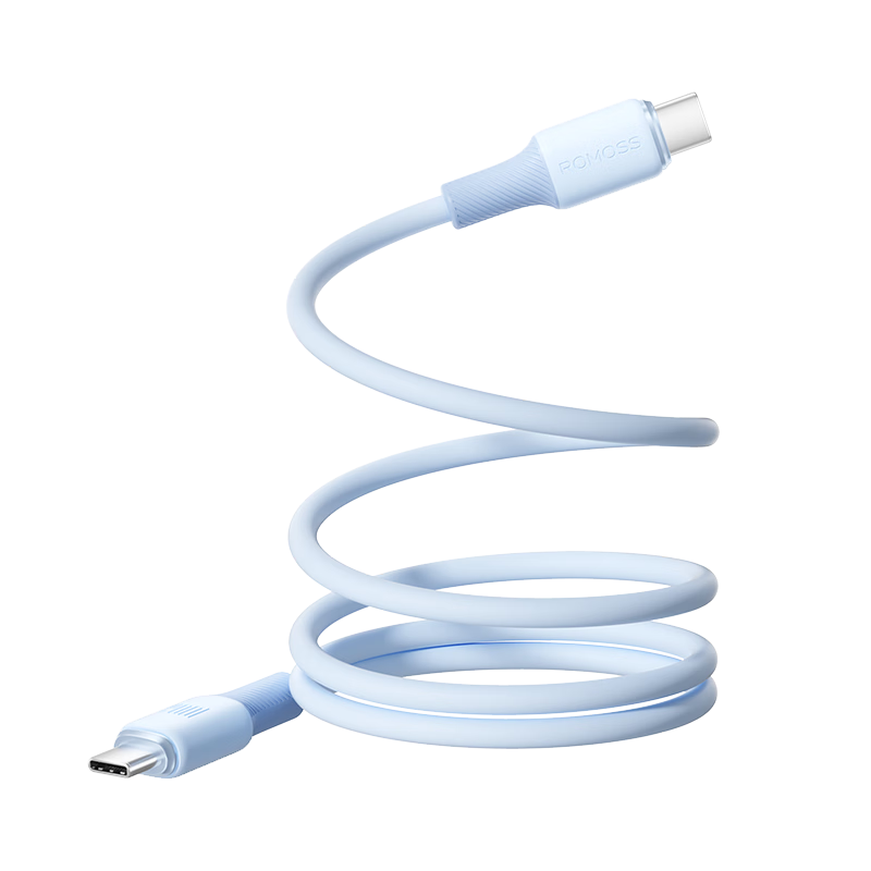 罗马仕磁吸充电线双头type-c数据线苹果16/15快充PD100W车载ctoc适用iPhone16/15/iPad/MacBook/平板 蓝