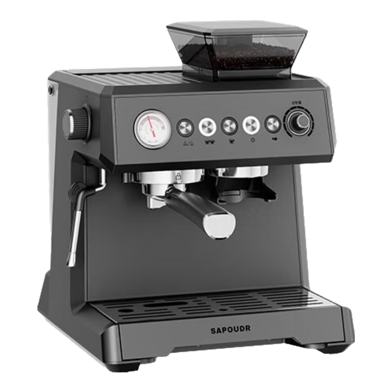 赛普达【国家补贴】ES6咖啡机半全自动研磨一体机灵感大师系列自由航海家小型家用意式咖啡机【灰黑色】