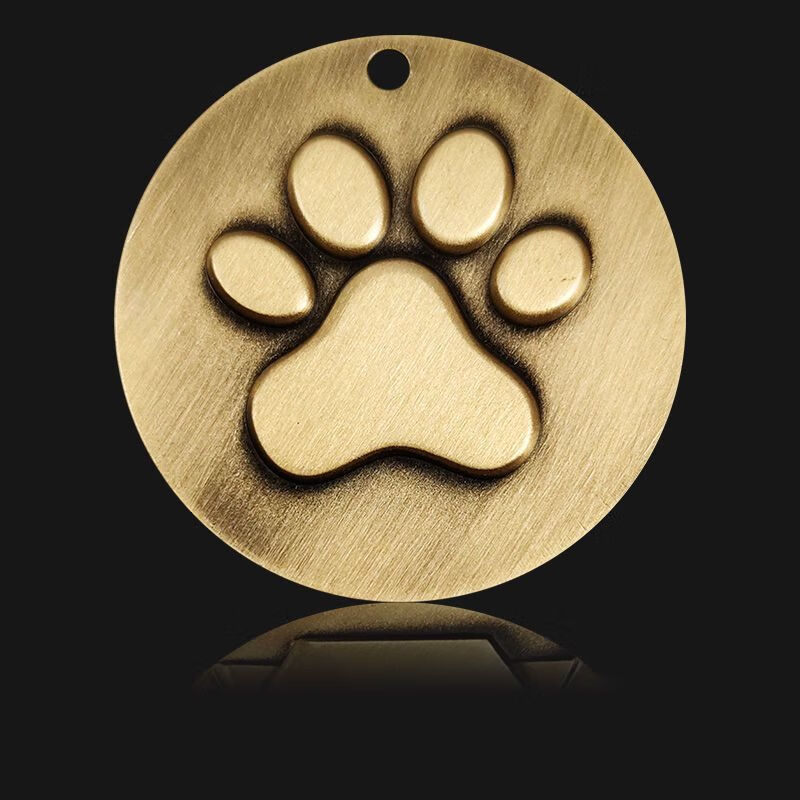 狗狗金毛拉布拉多大型犬宠物狗脖子项圈宠物防丢吊牌 通用爪印(直径3