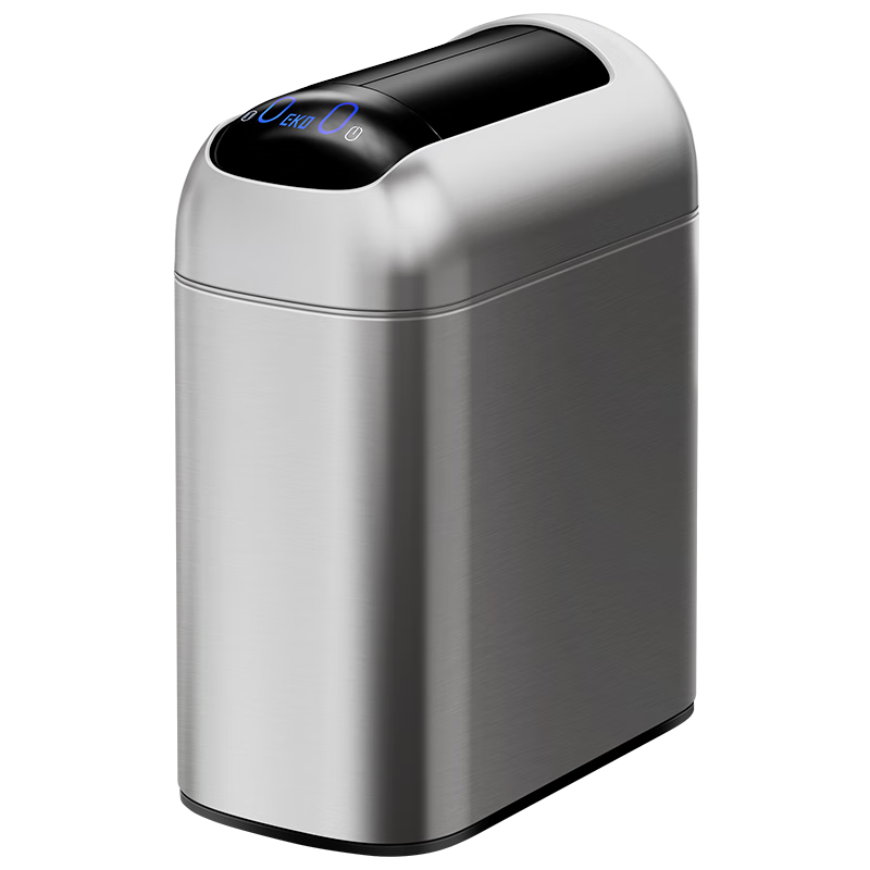 EKO智能感應(yīng)垃圾桶10L雅鋼家用不銹鋼大號衛(wèi)生間夾縫張若昀推薦9100