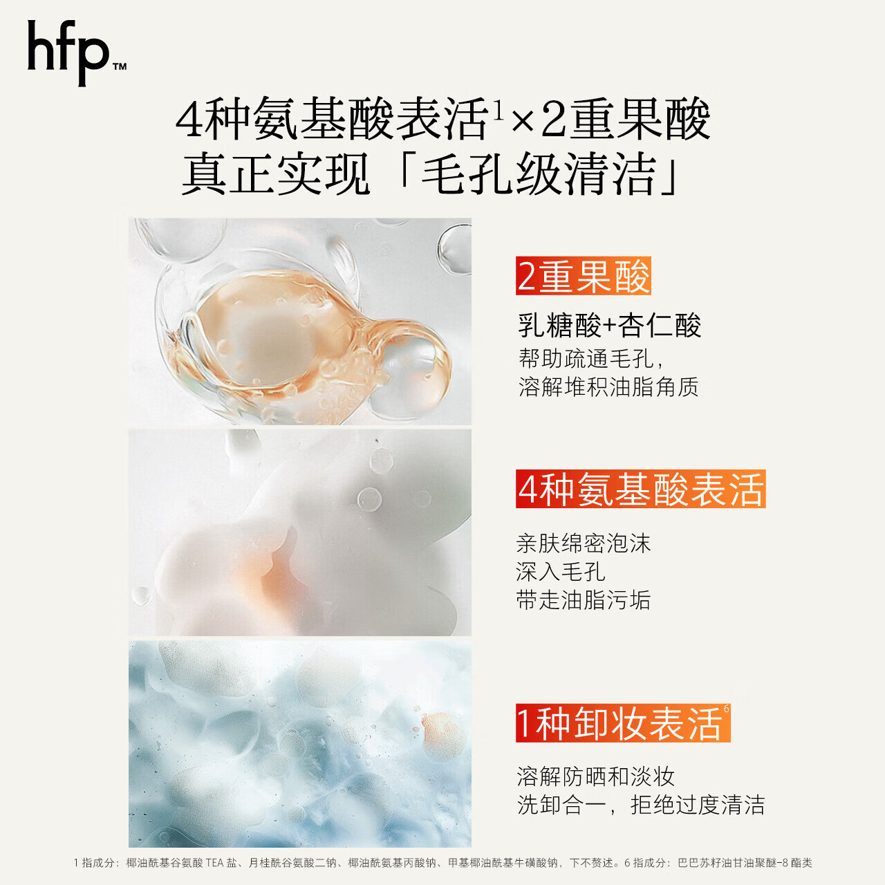 hfp果酸洁面液洗面奶 控油深层清洁祛痘保湿卸妆洗卸合一卸妆礼物 果酸洁面液138ml