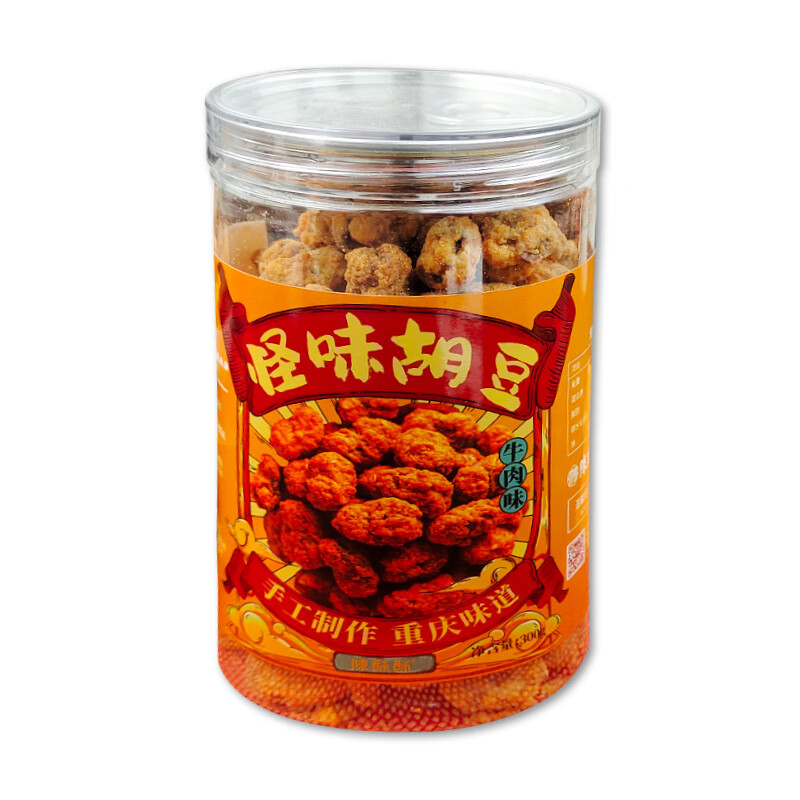 陳建平怪味胡豆300g小吃罐裝麻辣味蠶豆休閑零食重慶特產(chǎn) 牛肉味300g*1瓶