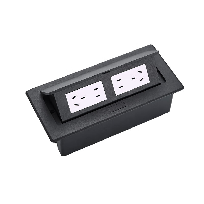 小倍办公室办公桌面插座嵌入式插座五孔电脑插座阻尼液压地板插座隐形