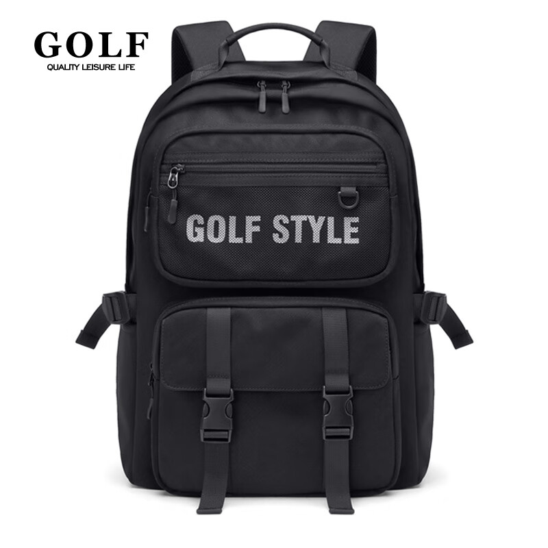 高尔夫（GOLF）运动双肩包男士背包男女学生书包15.6英寸电脑包高中户外旅行背包 款式4-黑色