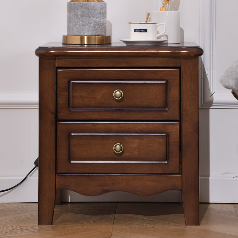 床头柜现代简约卧室床头储物柜轻奢床边小型收纳柜子 床头柜板栗色