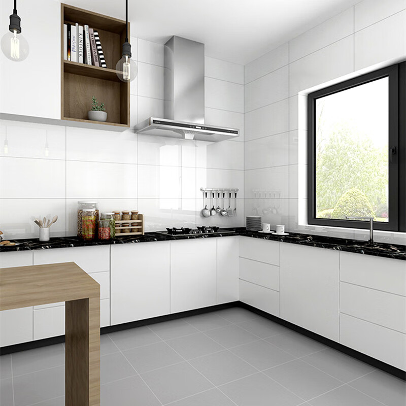唔哩简约现代白色墙砖300x600厨房卫生间瓷砖洗手间阳台厕所内墙砖