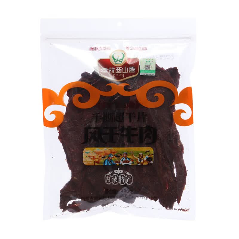 霍林西山香 休闲零食特产 内蒙古手撕风干牛肉干 手撕超干 超干片400g 原味