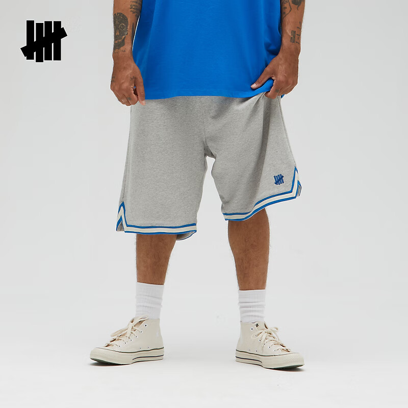 undefeated五条杠官方夏季新品时尚潮流男女同款经典icon篮球短裤 石