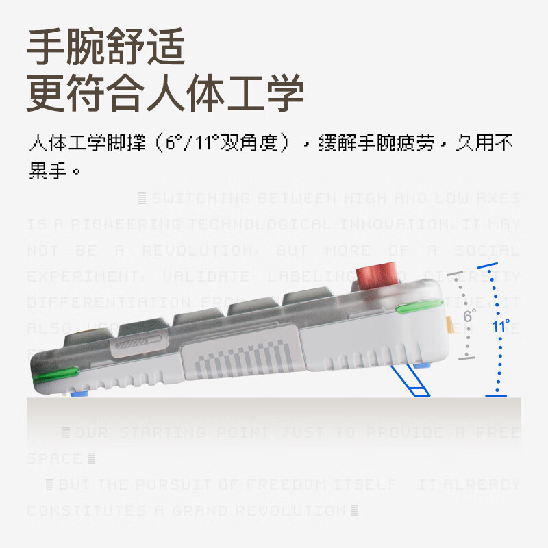 NuPhyKick75矮轴键盘 无线三模gasket客制化电竞游戏RGB灯效全键热插拔 nano静音轴笔记本电脑办公专用 单键盘 黛粉轴-静音轴-42gf nano轴-矮轴