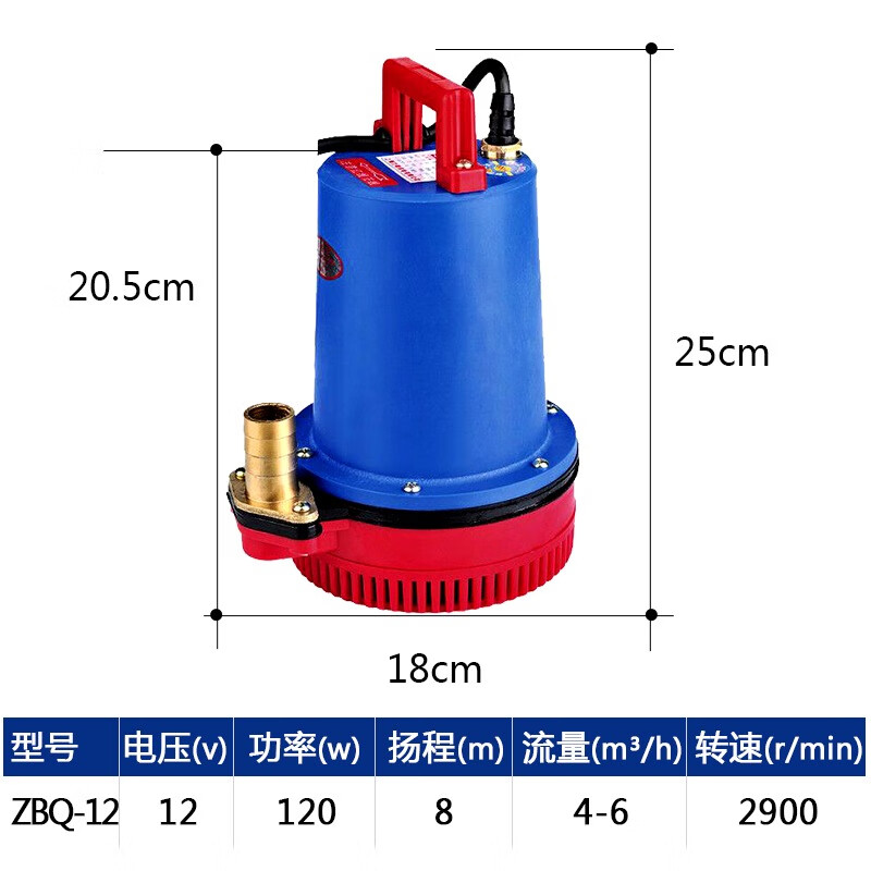 兰翔兰翔太阳能水泵光伏小型12v直流潜水泵家用鱼缸电瓶车船用高扬程